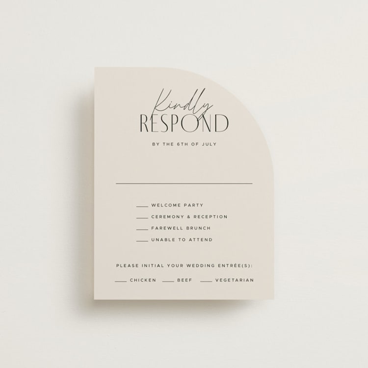 "Arabilla Overlap" - Multi-Event RSVP Cards in Linen by Kelly Schmidt - Front