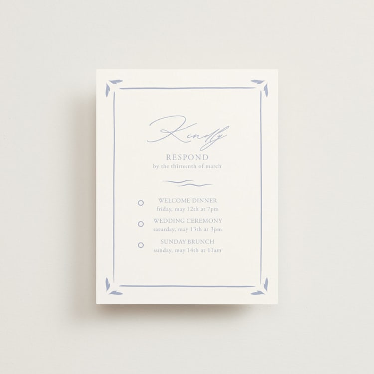 "Ocean Dreams" - Multi-Event RSVP Cards in Pale Cerulean by Sabrin Deirani - Front