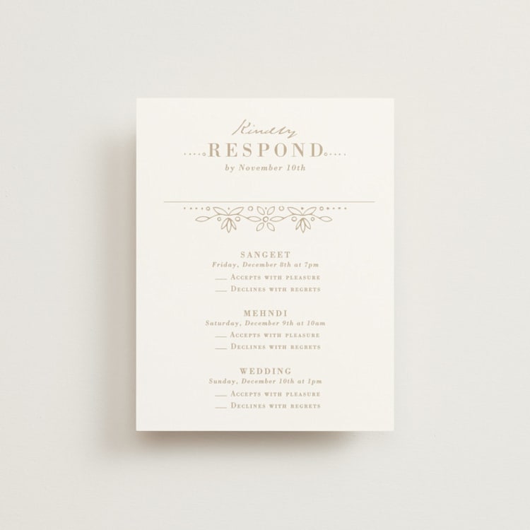 "Extravagant" - Multi-Event RSVP Cards in Natural by Jessie Steury - Front