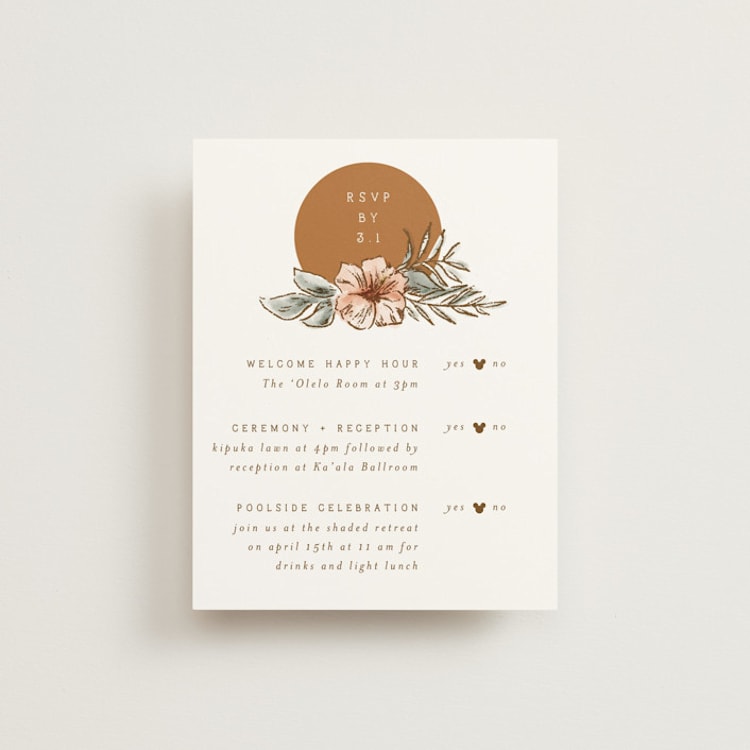 "Disney's Mickey Mouse Tropical Frame" - Multi-Event RSVP Cards in Earth by Shiny Penny Studio - Front