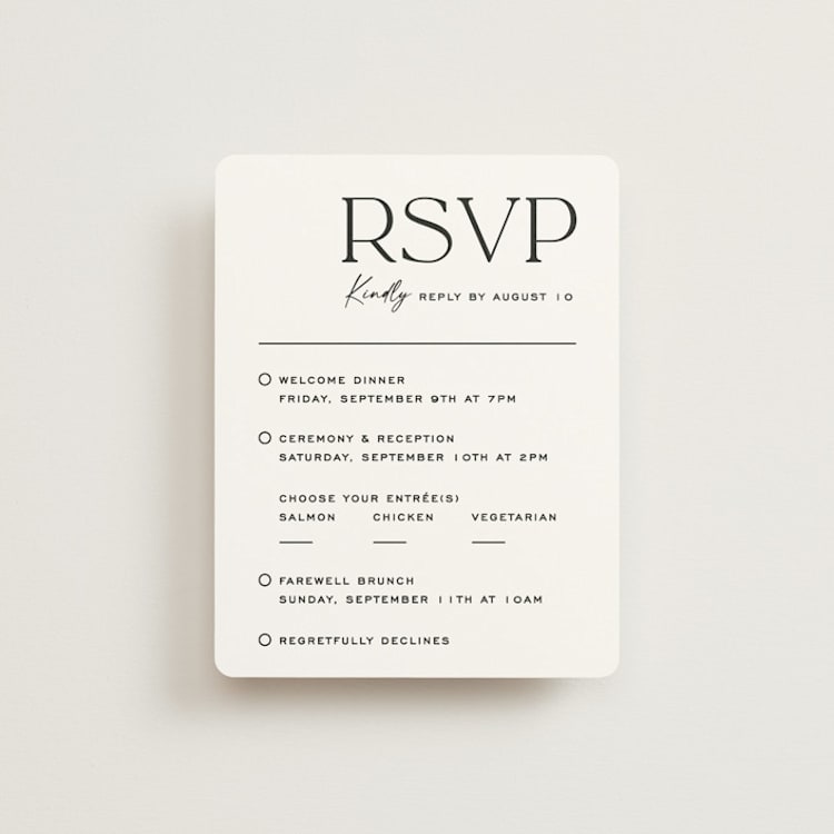 "Casual" - Multi-Event RSVP Cards in Pearl by Owl and Toad - Front