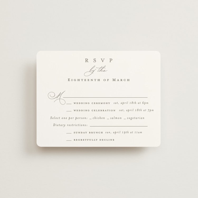 "Overlapping" - Multi-Event RSVP Cards in Cotton by Amy Kross - Front