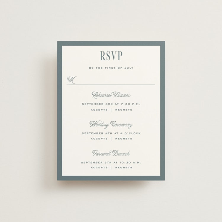 "Modern Stripes" - Multi-Event RSVP Cards in Capri by Emily Betts - Front