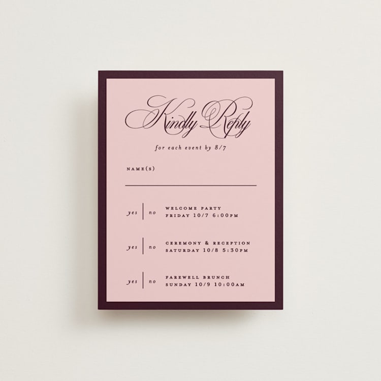 "sophisticate" - Multi-Event RSVP Cards in Plum by Owl and Toad - Front