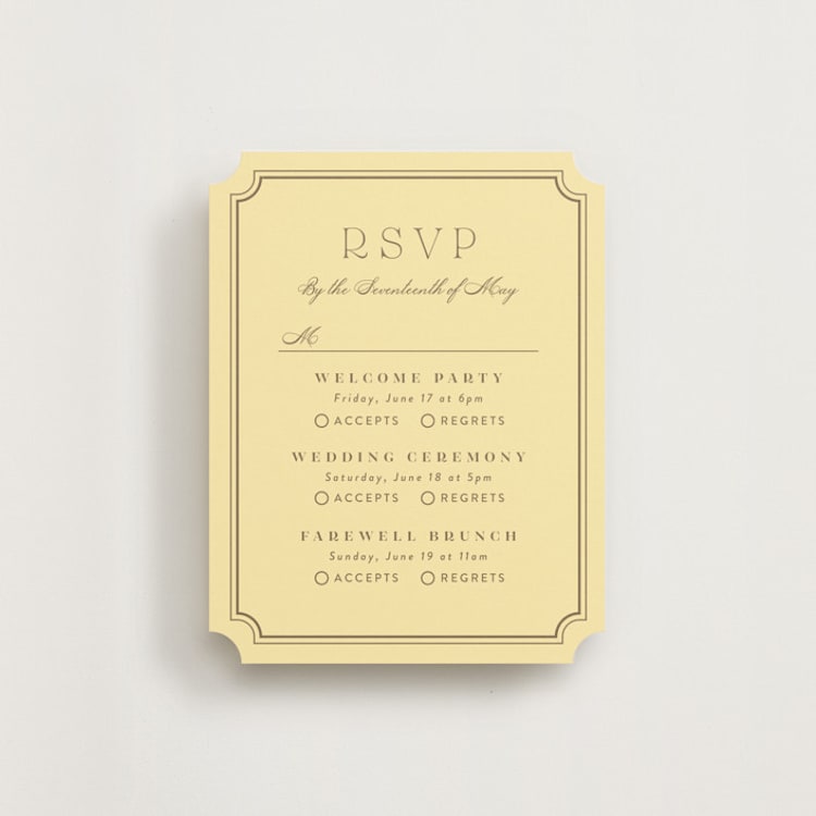 "Enchanted Rose from Disney's Beauty & The Beast" - Multi-Event RSVP Cards in Mimosa by Leah Bisch - Front