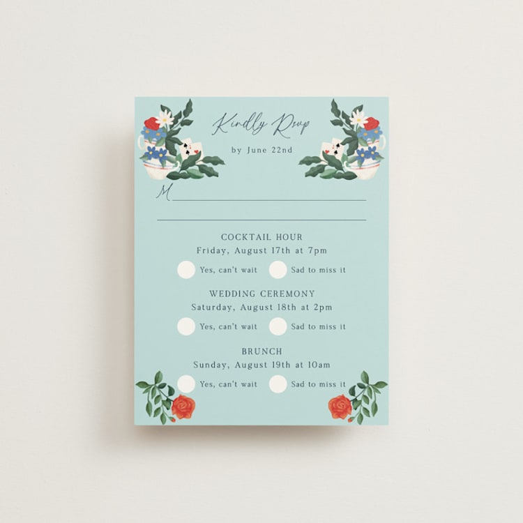 "Disney's Alice In Wonderland Garden Tea Party" - Multi-Event RSVP Cards in Evening by Elly - Front