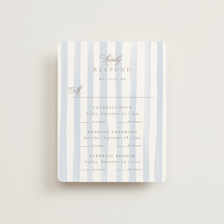 "Bristol" - Multi-Event RSVP Cards in Aqua by Jennifer Wick - Front
