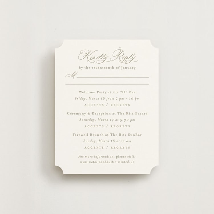 "Calia" - Multi-Event RSVP Cards in Paris Rain by Jennifer Postorino - Front