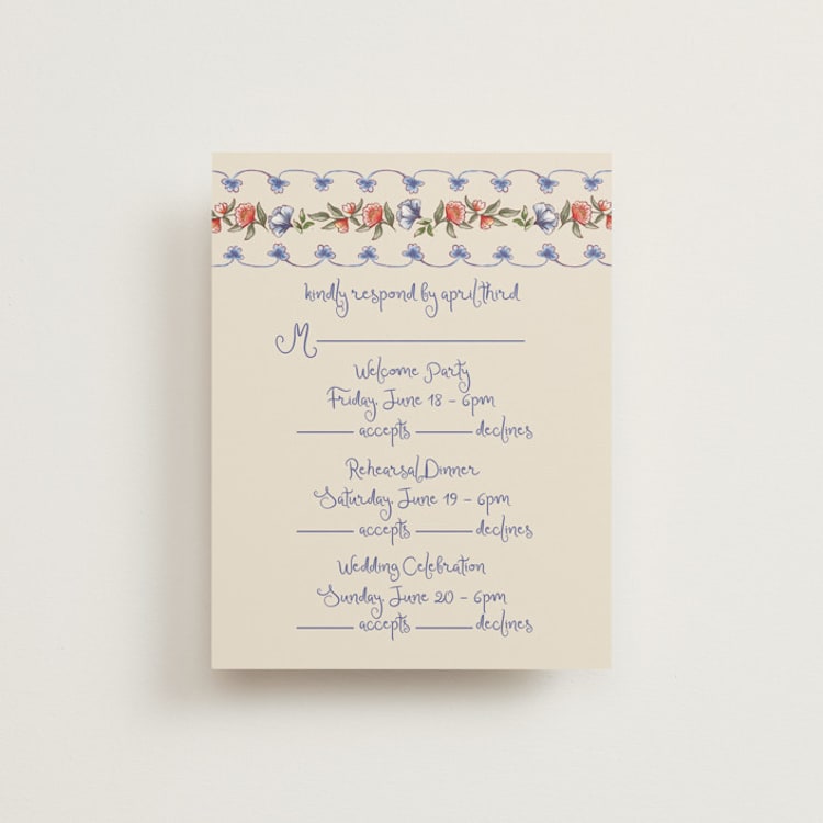 "Artisan Wedding" - Multi-Event RSVP Cards in Sea by Chris Griffith - Front