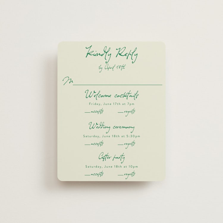 "tablescape drawing" - Multi-Event RSVP Cards in Garden by Cass Loh - Front