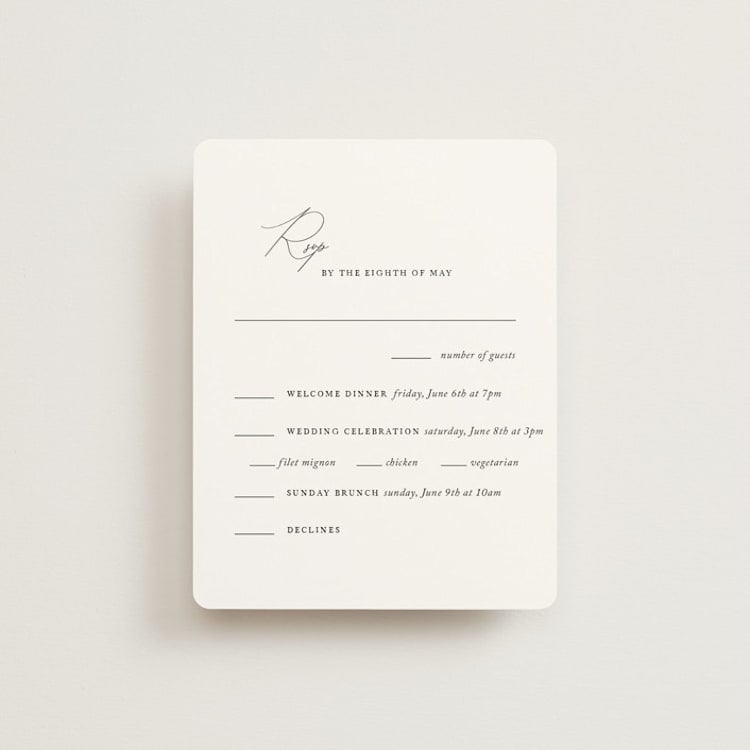 "Storybook" - Multi-Event RSVP Cards in Ink by Jennifer Postorino - Front