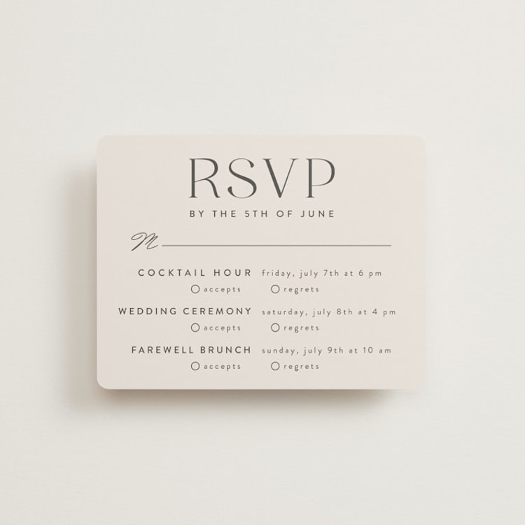 "classic names" - Multi-Event RSVP Cards in Ivory by Susan Asbill - Front