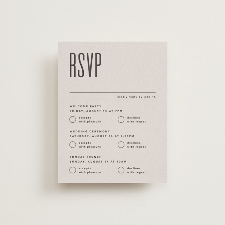 "Film" - Multi-Event RSVP Cards in Coffee by JoAnn Jinks - Front