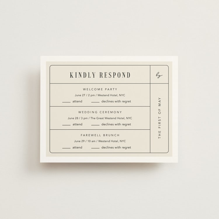 "Everlasting" - Multi-Event RSVP Cards in Cotton by FRANI - Front