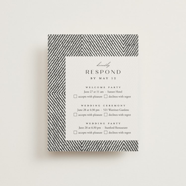 "Elegant Ethno" - Multi-Event RSVP Cards in Noir by FRANI - Front