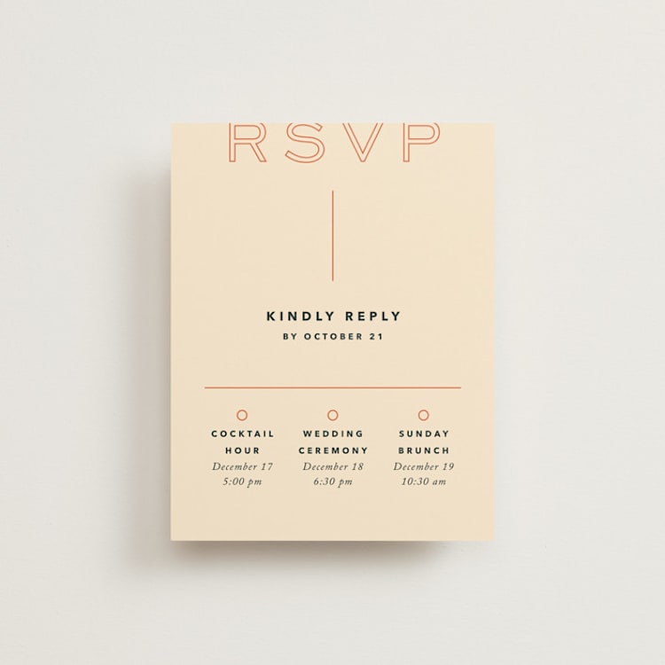 "Top to Bottom" - Multi-Event RSVP Cards in Evergreen by Kindred Fields - Front