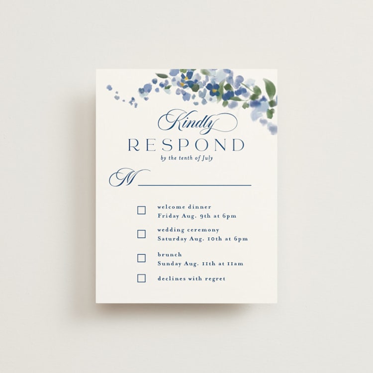 "Meander" - Multi-Event RSVP Cards in Deep Sea by Angela Marzuki - Front