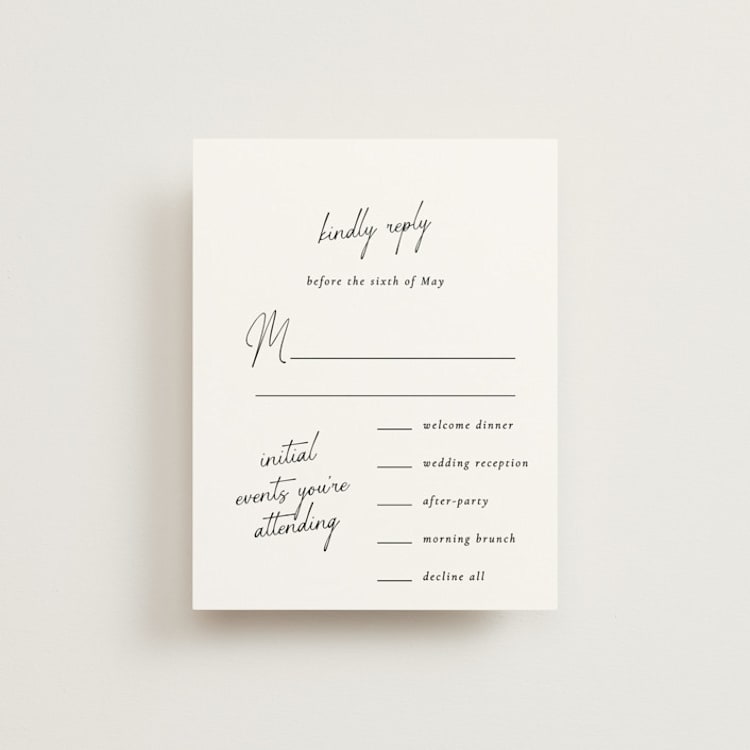 "Symphony" - Multi-Event RSVP Cards in Pearl by Jackie Mangiolino - Front