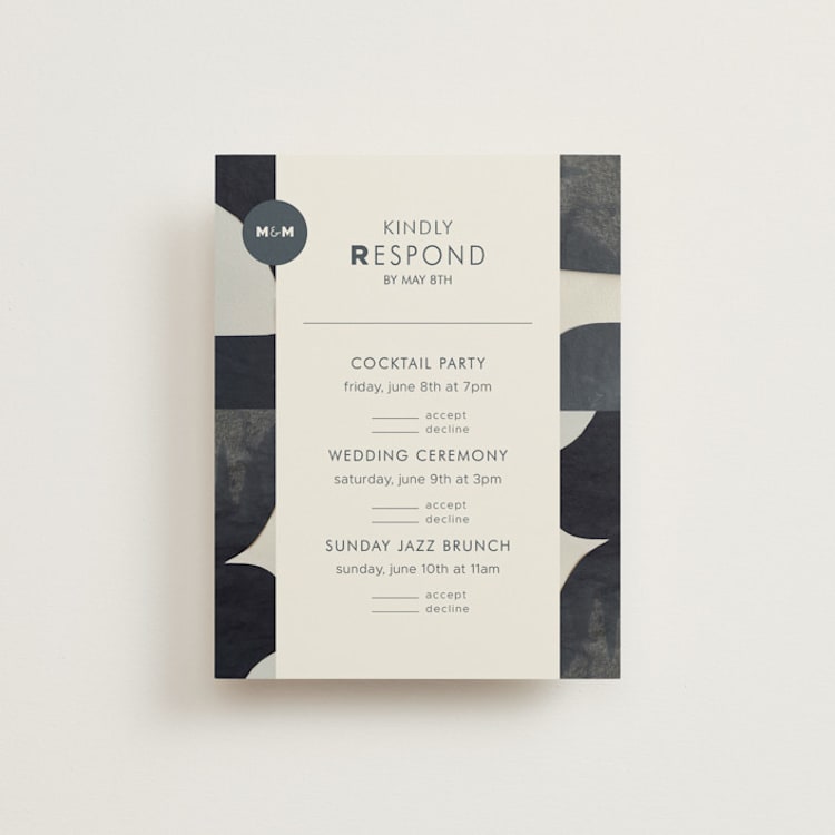 "Modern Marriage" - Multi-Event RSVP Cards in Cream by cyrille gulassa - Front
