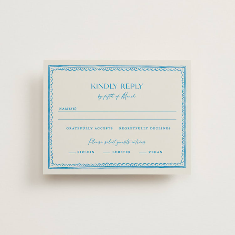 "Mediterraneo" - RSVP Cards in Ocean by Pati Cascino - Front