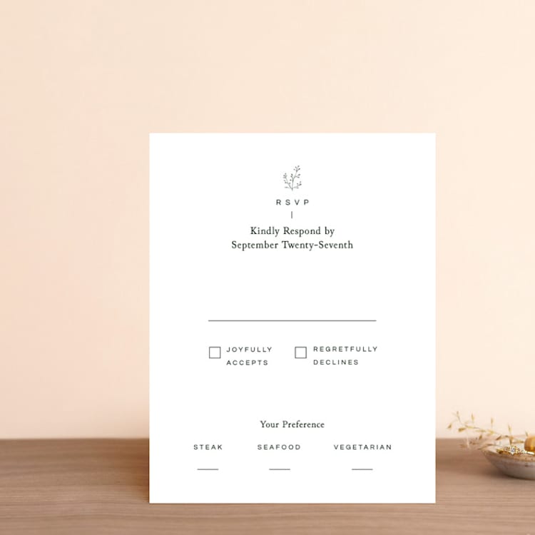 "A Dash of Delight" - RSVP Cards in Pine Needle by Bramble Studio - Front