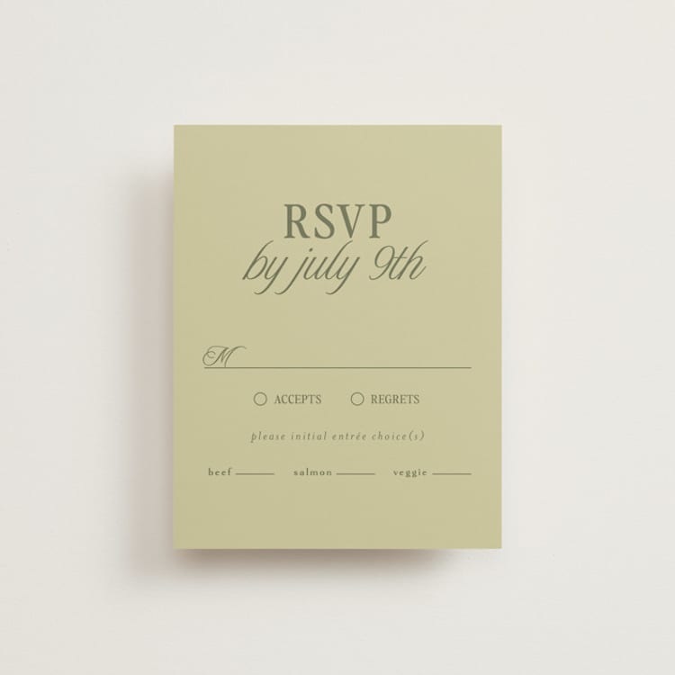 "Soria" - RSVP Cards in Meadow by Melanie Kosuge - Front