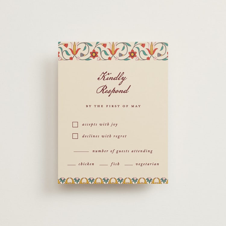 "Mughal Gardens" - RSVP Cards in Ivory by Sherley Ferreira - Front