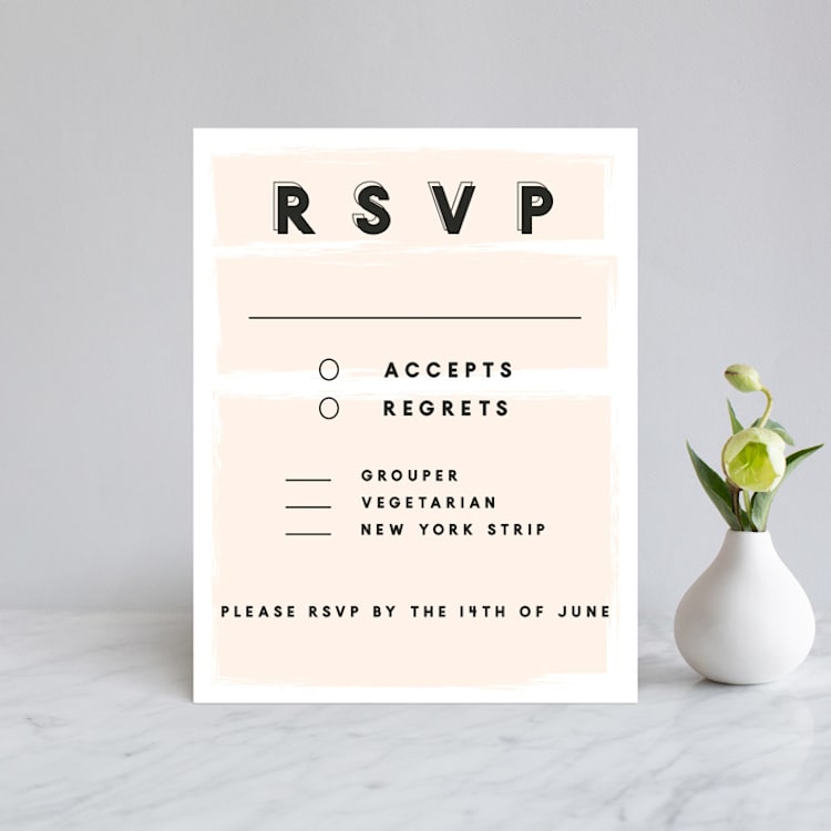 "bold blush" - RSVP Cards in Blush by frances mathys - Front