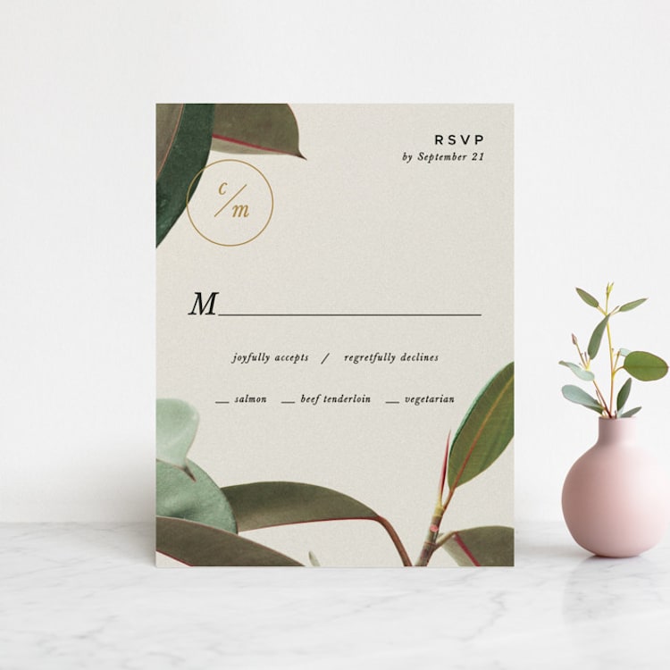 "Powder Room Florals" - RSVP Cards in Cream by Ariel Rutland - Front