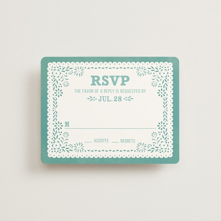 "Fiesta Folk Art" - RSVP Cards in Lagoon by root beer float - Front