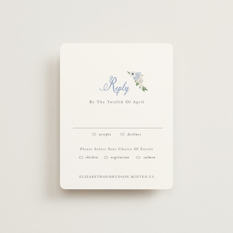 "Sweethearts" - RSVP Cards in Periwinkle by Design Lotus - Front
