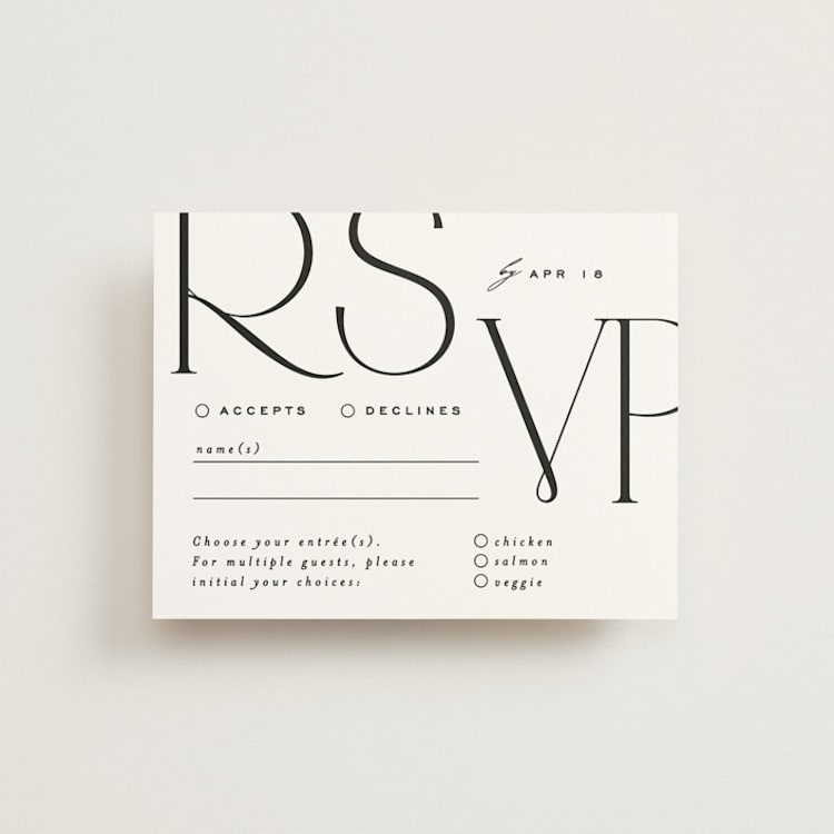 "Numerical" - RSVP Cards in Lily by Owl and Toad - Front