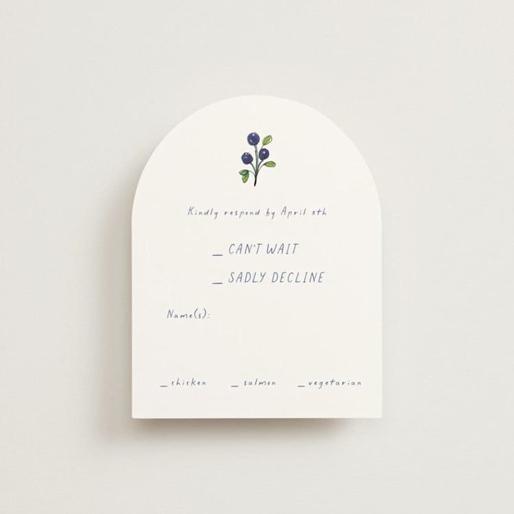 "Blue Bells" - RSVP Cards in Cornflower by Mere Paper - Front