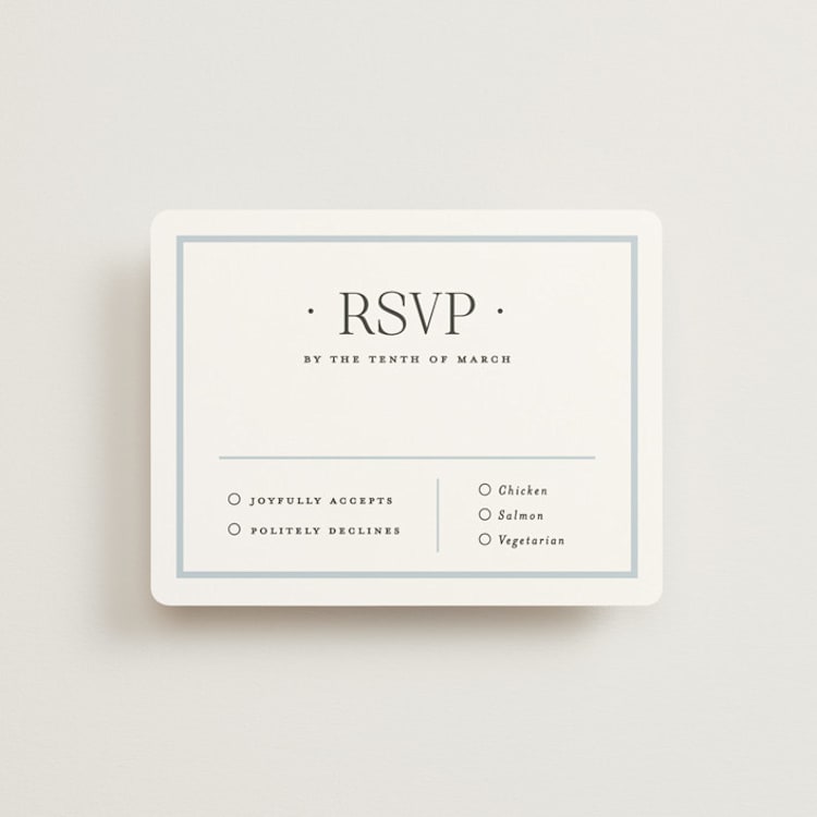 "Dotted Classic" - RSVP Cards in Hydrangea by Carolyn MacLaren - Front