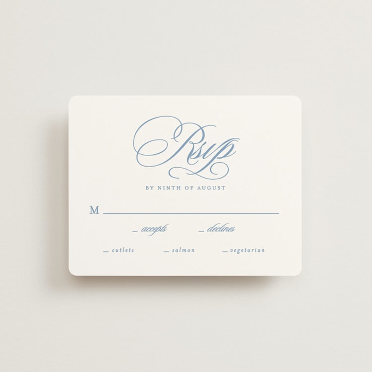 "Aristocratic" - RSVP Cards in Sky by Creo Study - Front