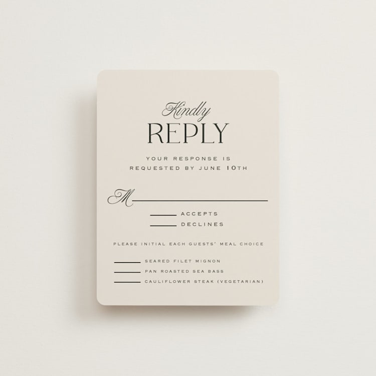 "Galleria" - RSVP Cards in Onyx by Laura Hankins - Front