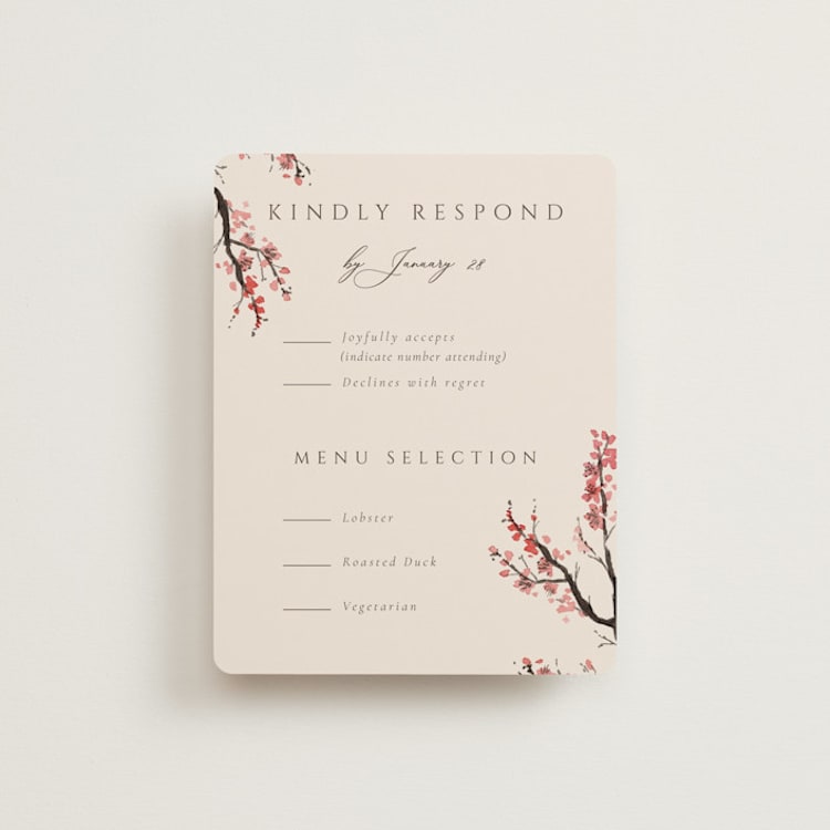 "Blossoms of Love" - RSVP Cards in Champagne by frau brandt - Front