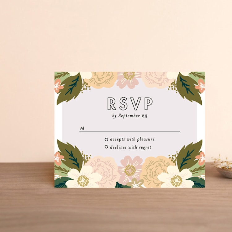 "Classic Floral" - RSVP Cards in Spring Blush by Alethea and Ruth - Front