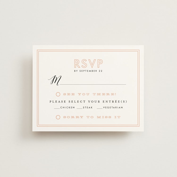 "Heartbeat" - RSVP Cards in Petal by Sarah Curry - Front