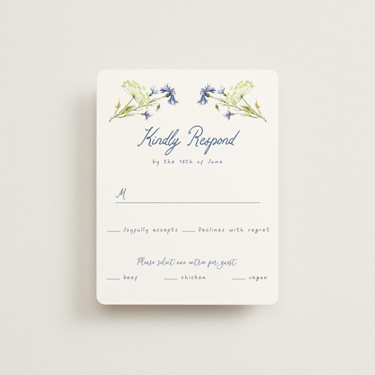 "Wildflower Romance" - RSVP Cards in Ivory by frau brandt - Front
