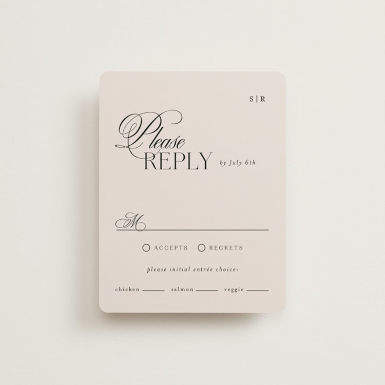 "Sibonie" - RSVP Cards in Ivory by Melanie Kosuge - Front