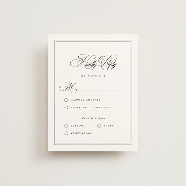 "Black Tie Elegance" - RSVP Cards in Tuxedo by Nicoletta Savod - Front