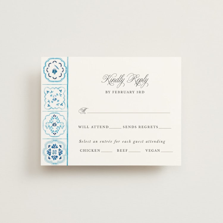 "Almafi" - RSVP Cards in Cerulean by Itsy Belle Studio - Front