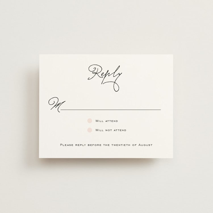 "Estate" - RSVP Cards in Blush by Kim Dietrich Elam - Front
