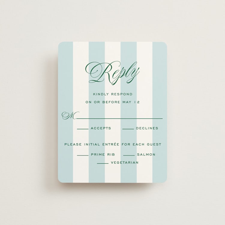 "Palm Stripes" - RSVP Cards in Low Tide by Susan Zinader - Front