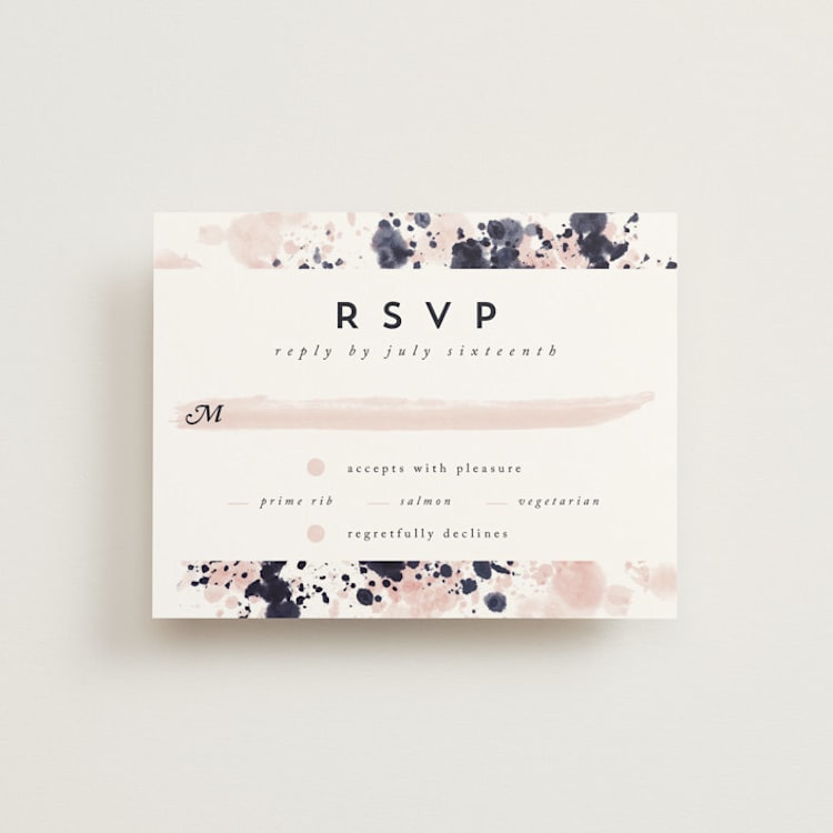 "artful celebration" - RSVP Cards in Blush by Qing Ji - Front