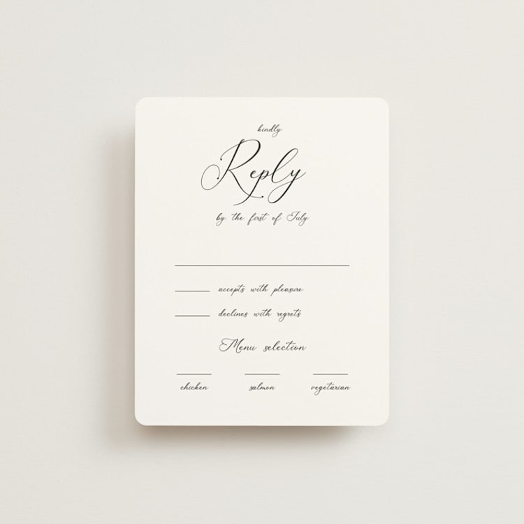 "Poem" - RSVP Cards in Snow by Maja Cunningham - Front