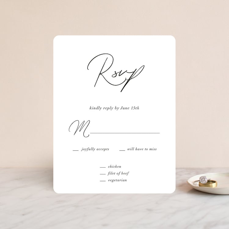 "first dance" - RSVP Cards in Champagne by Kasia Labocki - Front