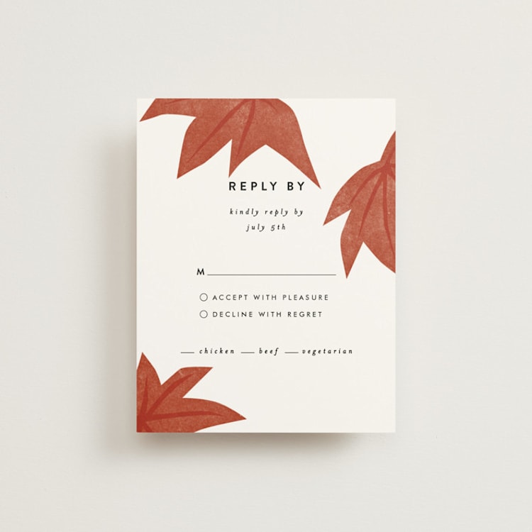 "Kota" - RSVP Cards in Onyx by Nazia Hyder - Front