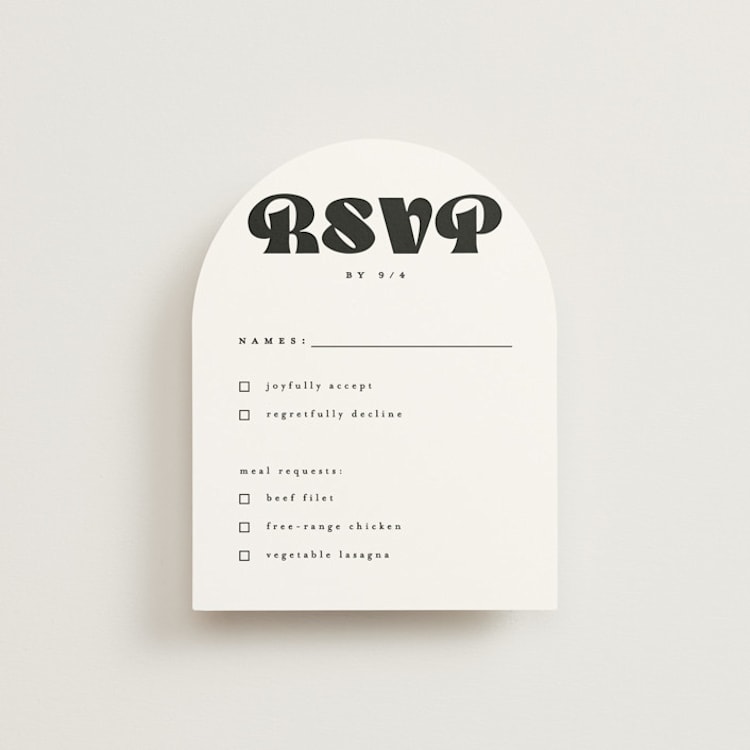 "boba" - RSVP Cards in Onyx by Up Up Creative - Front